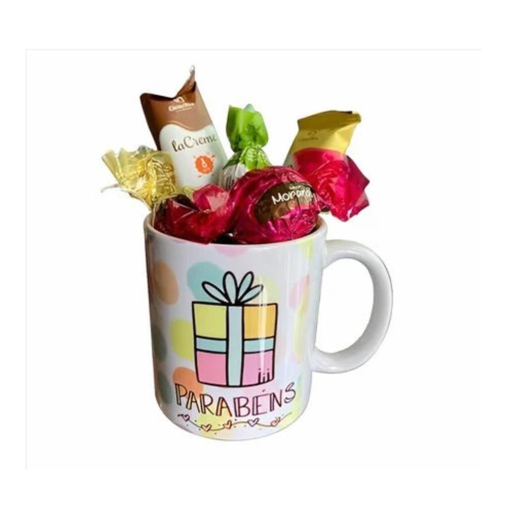 KIT COM CANECA DE CERAMICA C/ CHOCOLATE -KITCPDIV