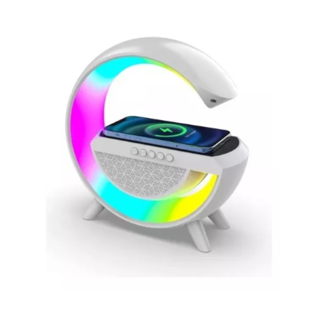 Luminária De Mesa Geo Speaker Smart Station Bluetooth C/ Som Cor Branco-CPDIV12